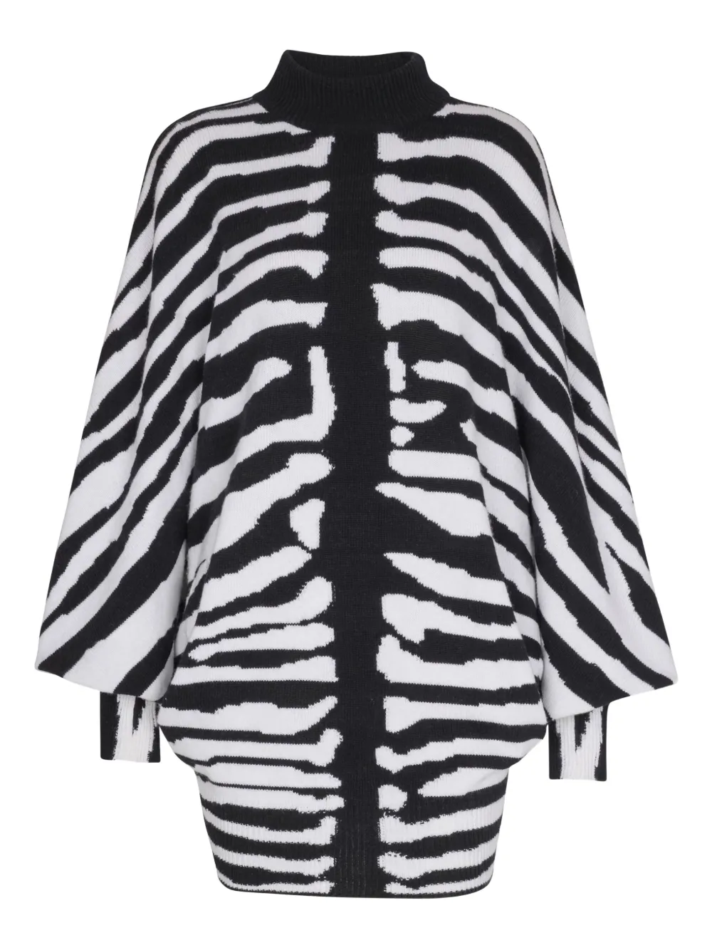 Balmain zebra-intarsia mini dress | White | Image 1