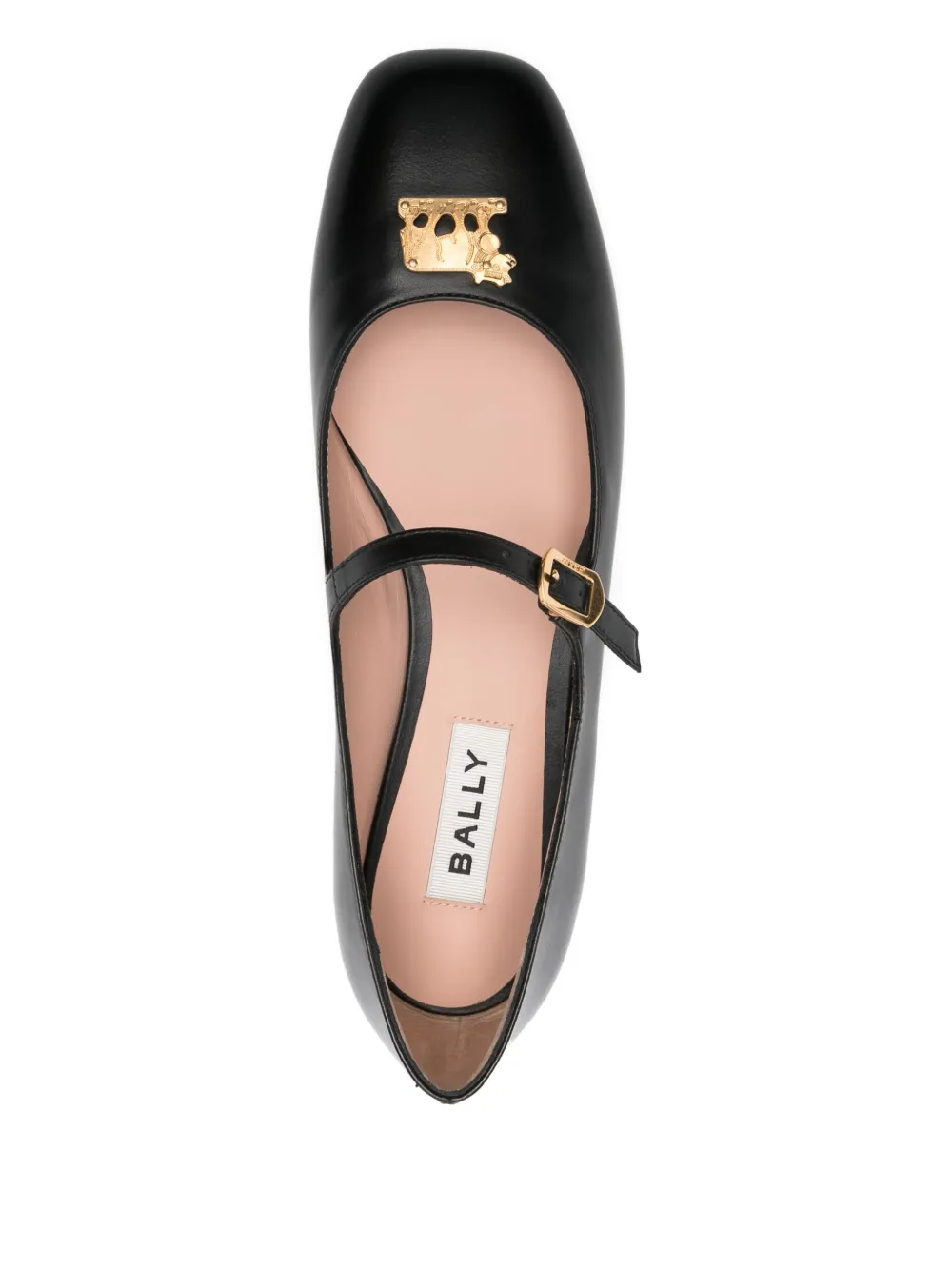 Bally buckle-detail leather ballerina flats Black