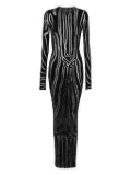 Balmain zebra-print velvet midi dress - Black