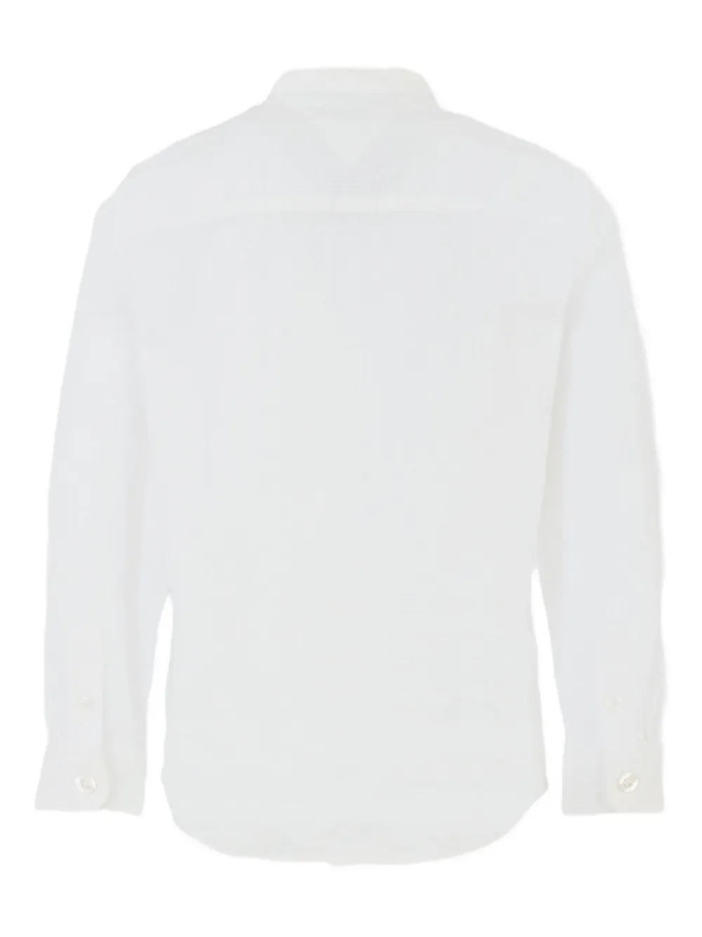 Tommy Hilfiger Junior Shirt met ronde opstaande kraag en lange mouwen Wit