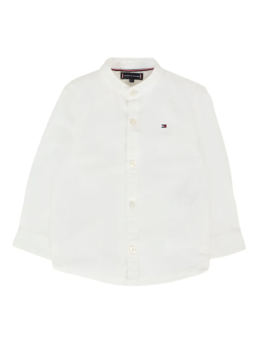 Tommy Hilfiger Junior Shirt met logo en lange mouwen Wit