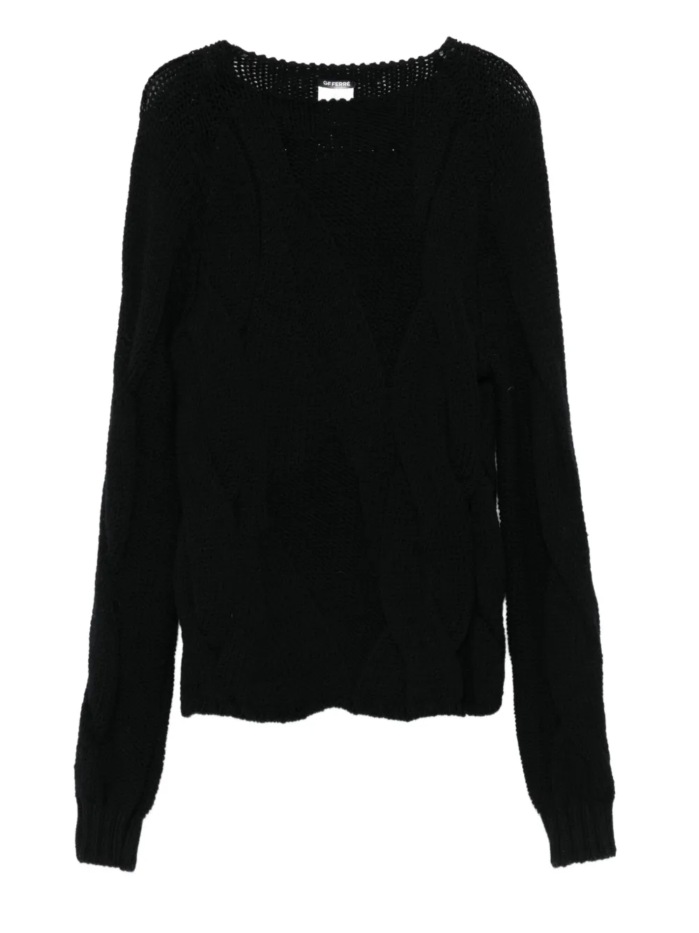 Gianfranco Ferré Pre-Owned 1990s cable-knit sweater | Black | Image 1