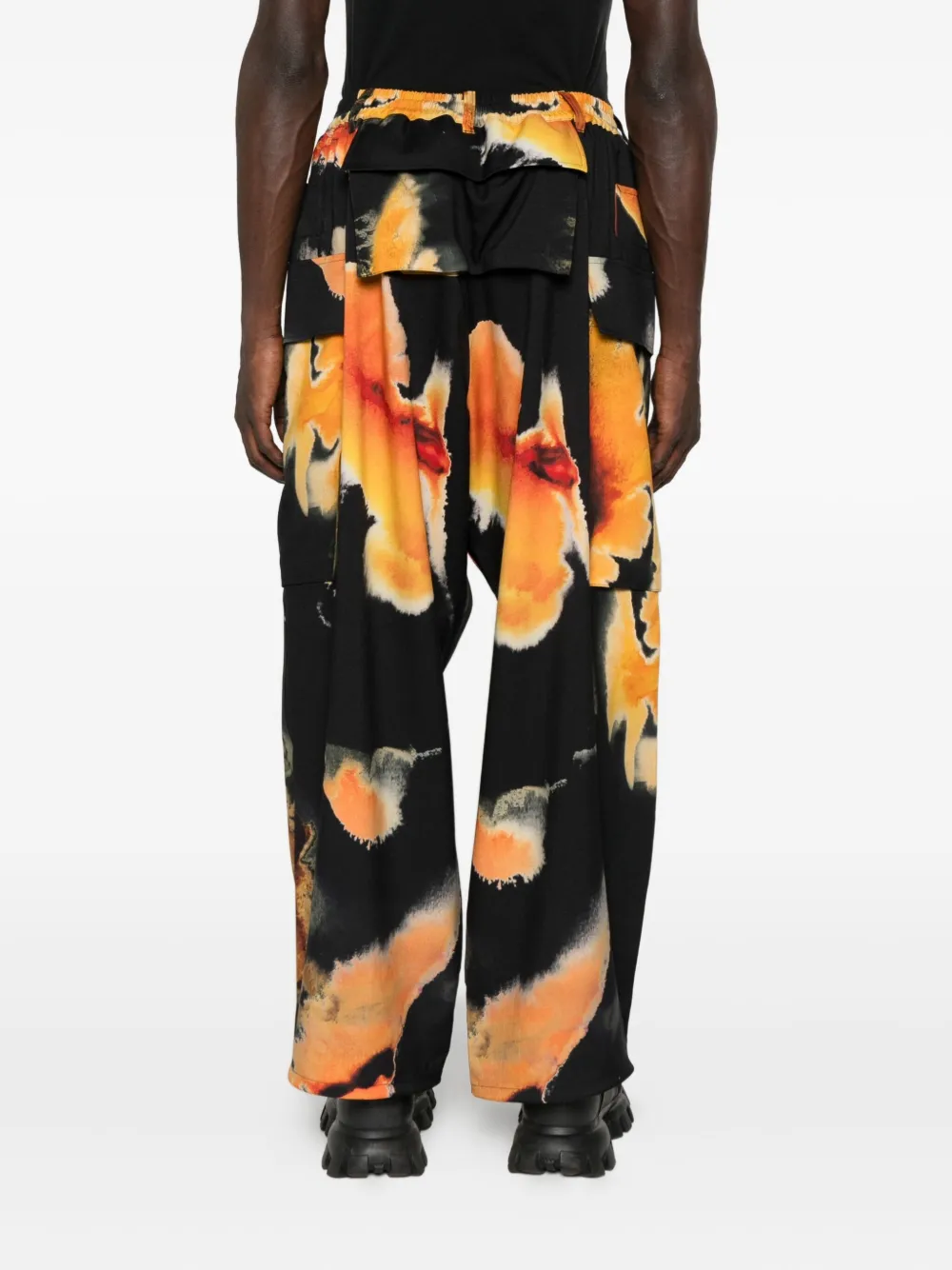 Y-3 Cargo broek met abstracte print Zwart
