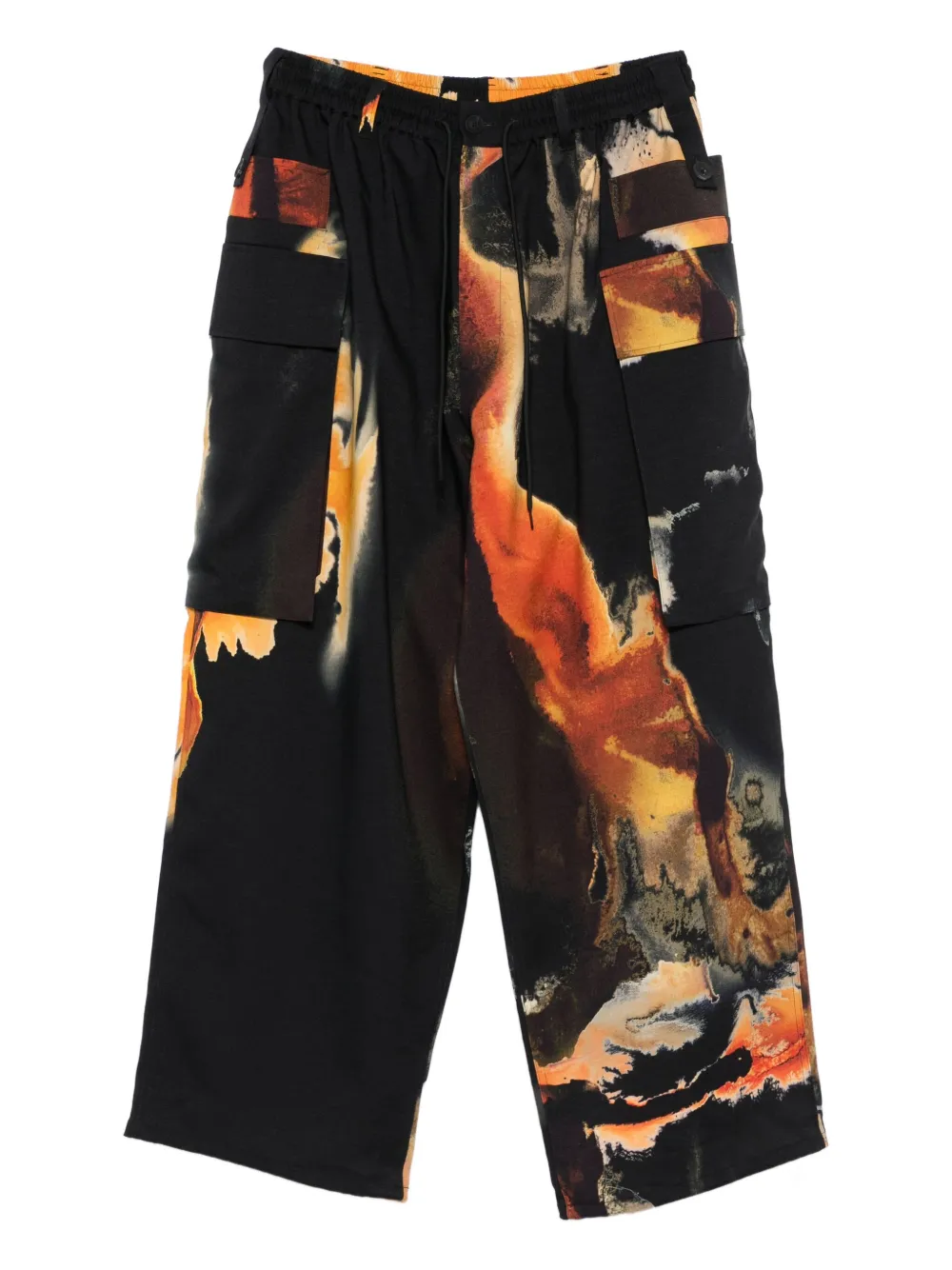 Y-3 Cargo broek met abstracte print Zwart