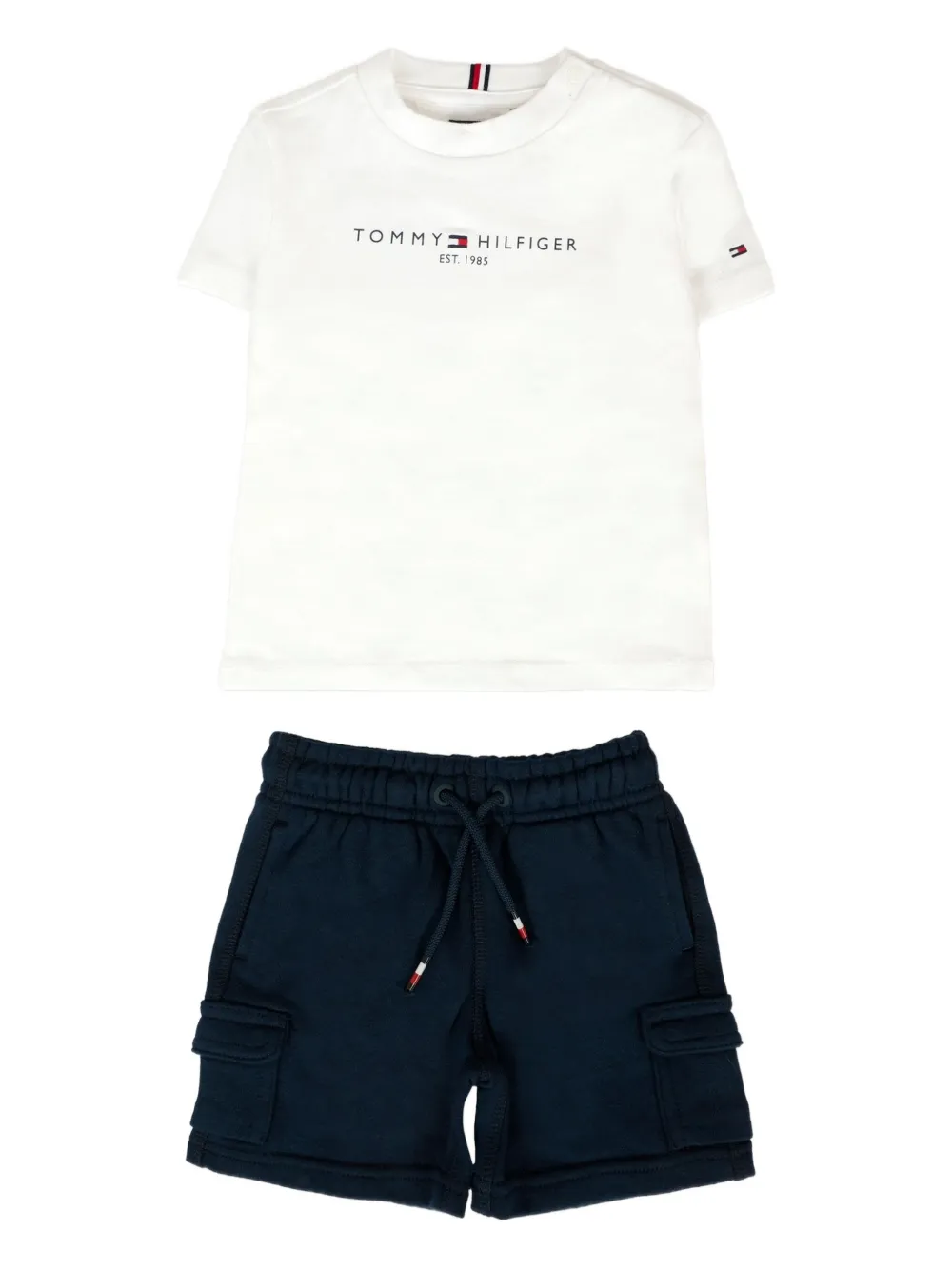 Tommy Hilfiger Junior logo-print cargo-pocket tracksuit Blauw