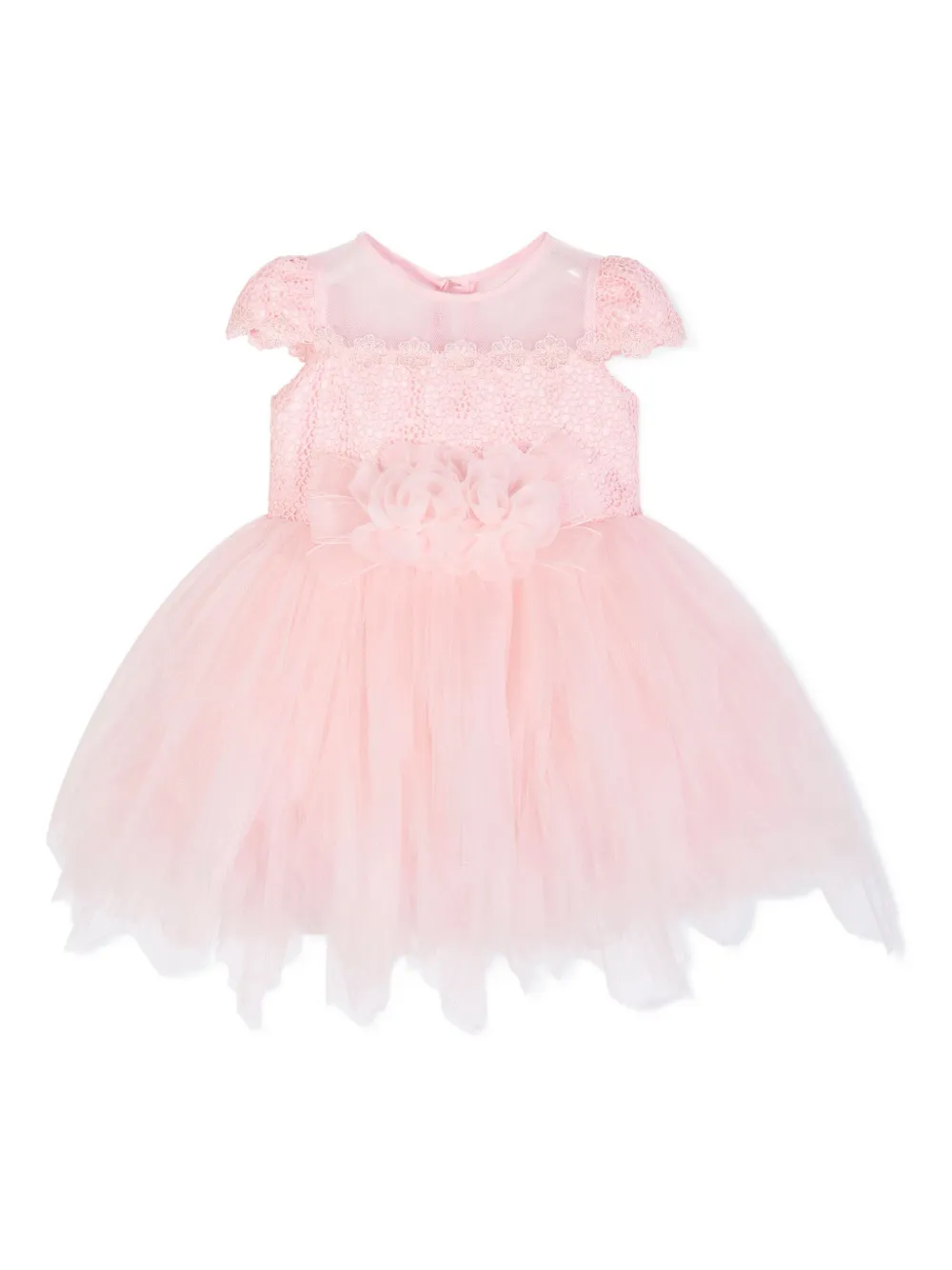Dress & Fleur Tulen jurk met kanten verfraaiing - Roze