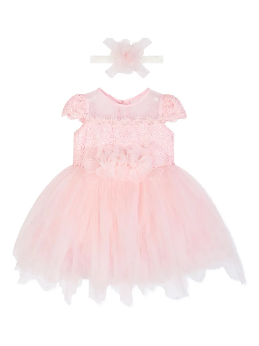 Dress & Fleur فستان تول مزين بدانتيل | وردي | Image 1