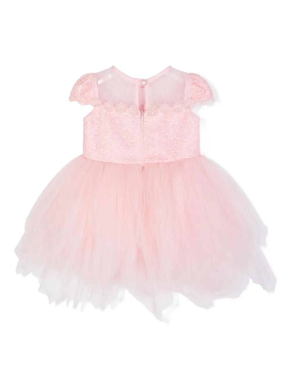 Dress & Fleur Tulen jurk met kanten verfraaiing Roze