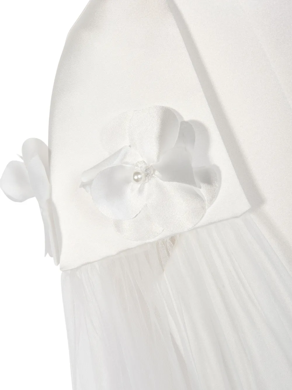 Dress & Fleur Flower-embellished Tulle Cape Dress In White