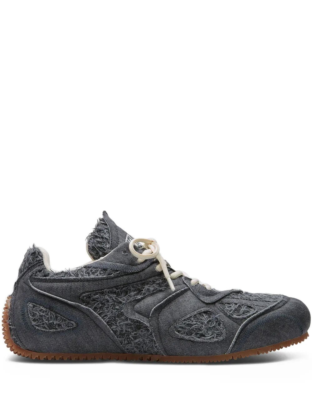 frayed-detail cotton sneakers