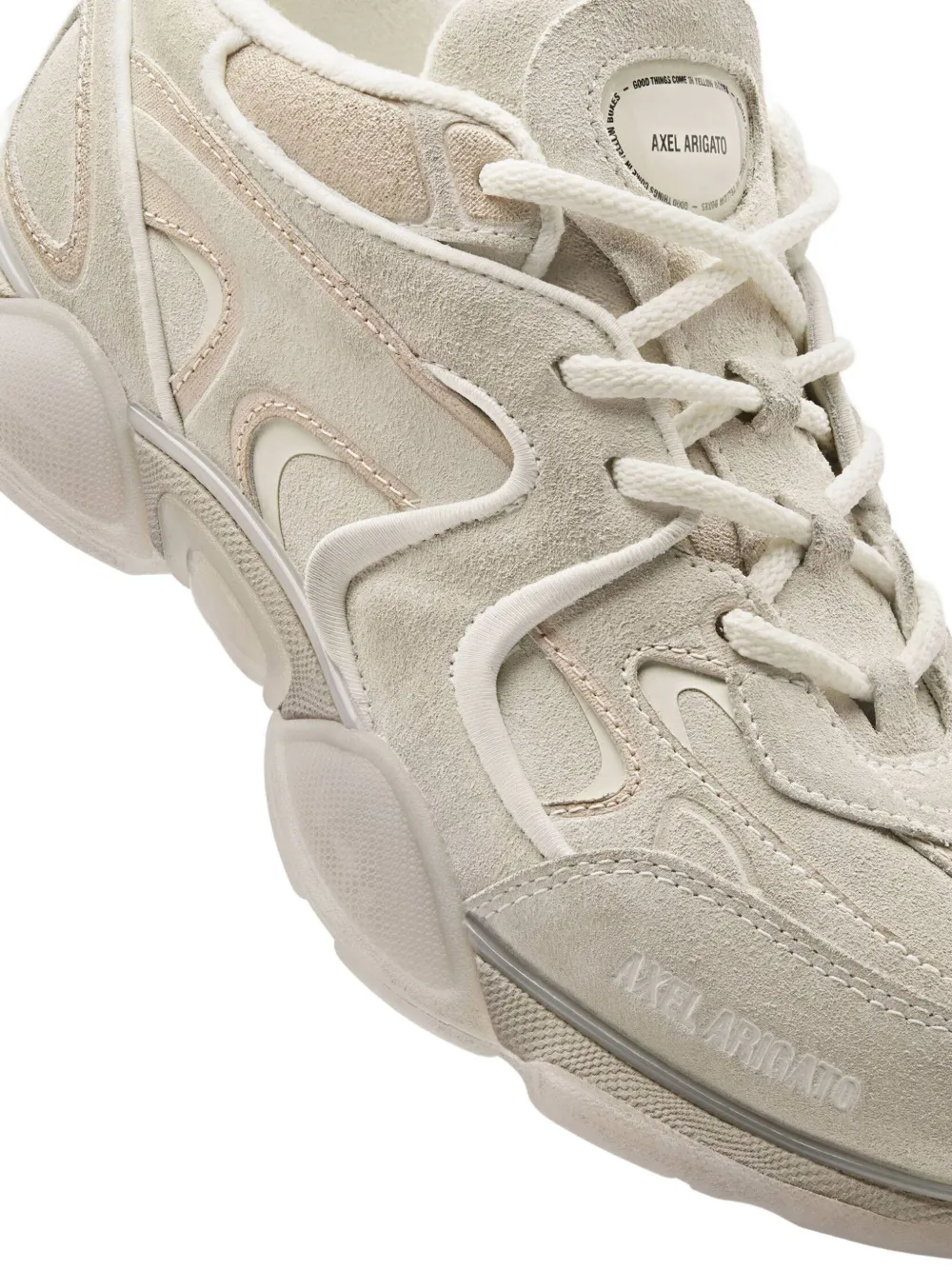 Axel Arigato suede leather panel trainers White