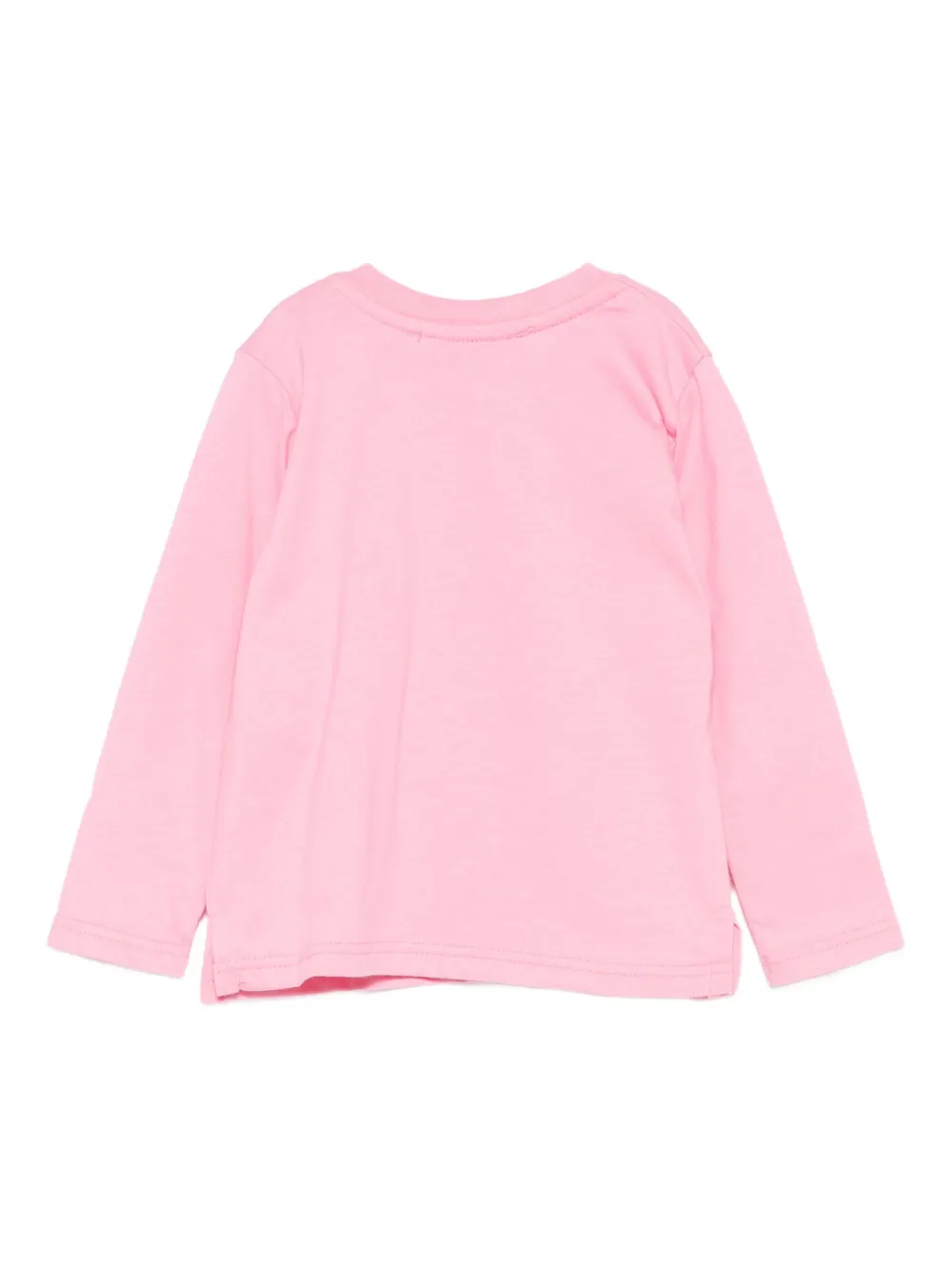 Msgm Kitten-print Long-sleeve T-shirt In Pink