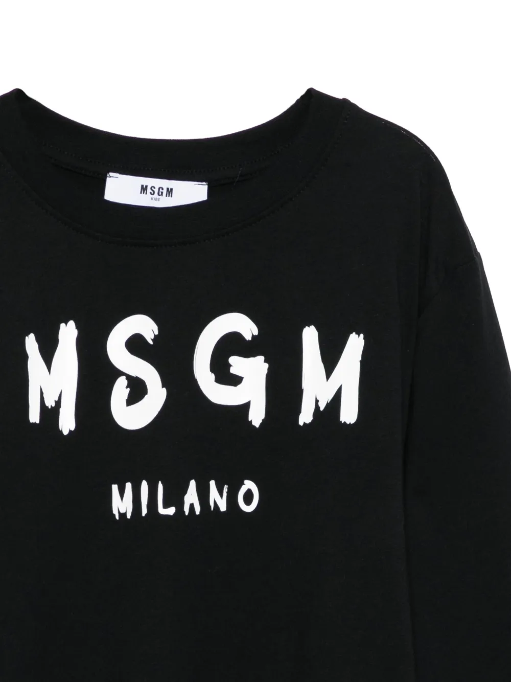 MSGM Kids Milano top met logo en lange mouwen Zwart