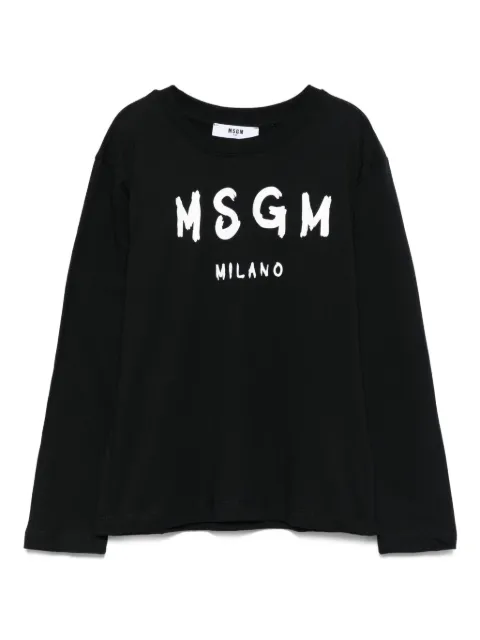 MSGM Kids milano logo long-sleeve top