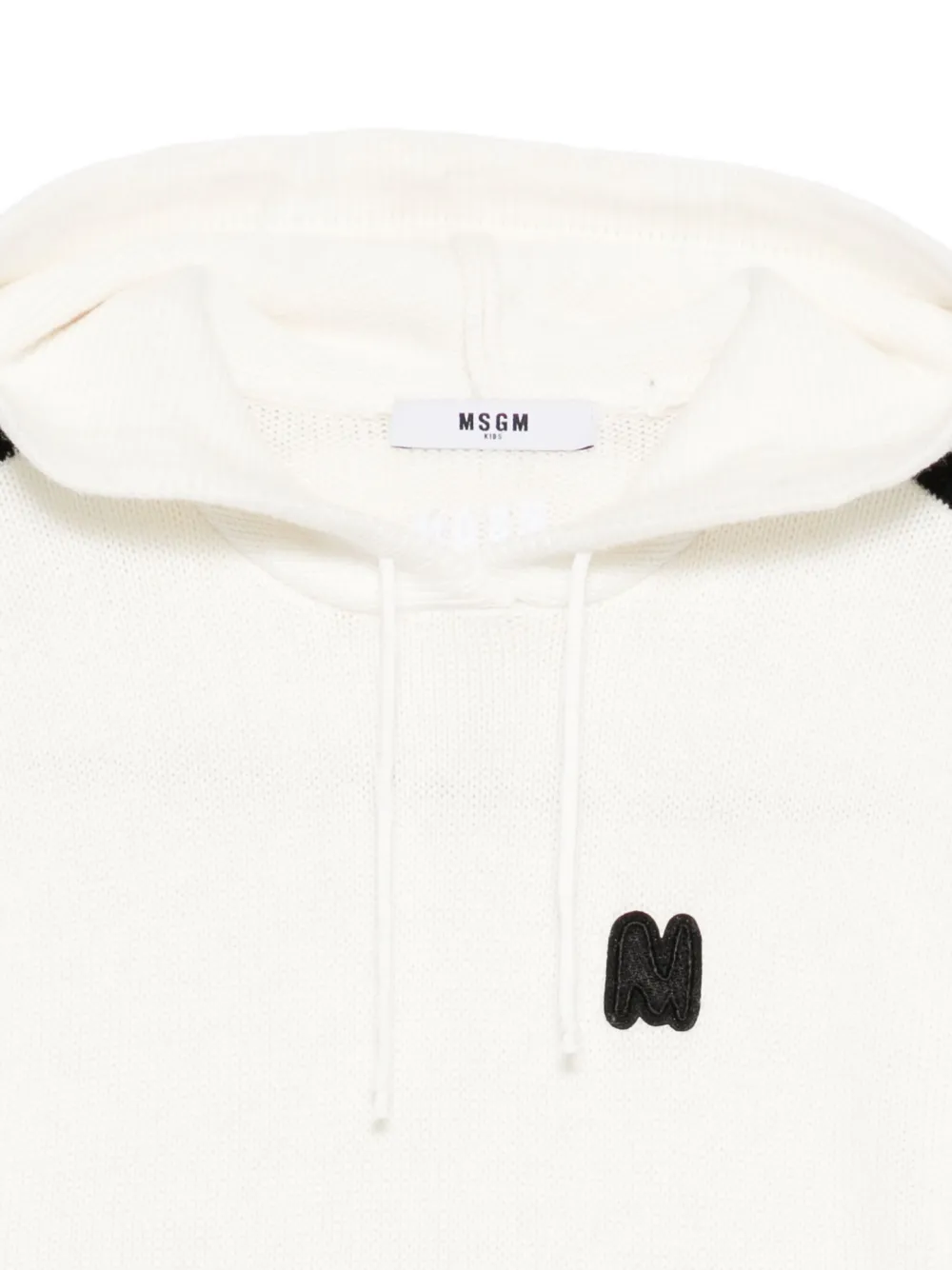 MSGM Kids Hoodie met gestreept detail Wit