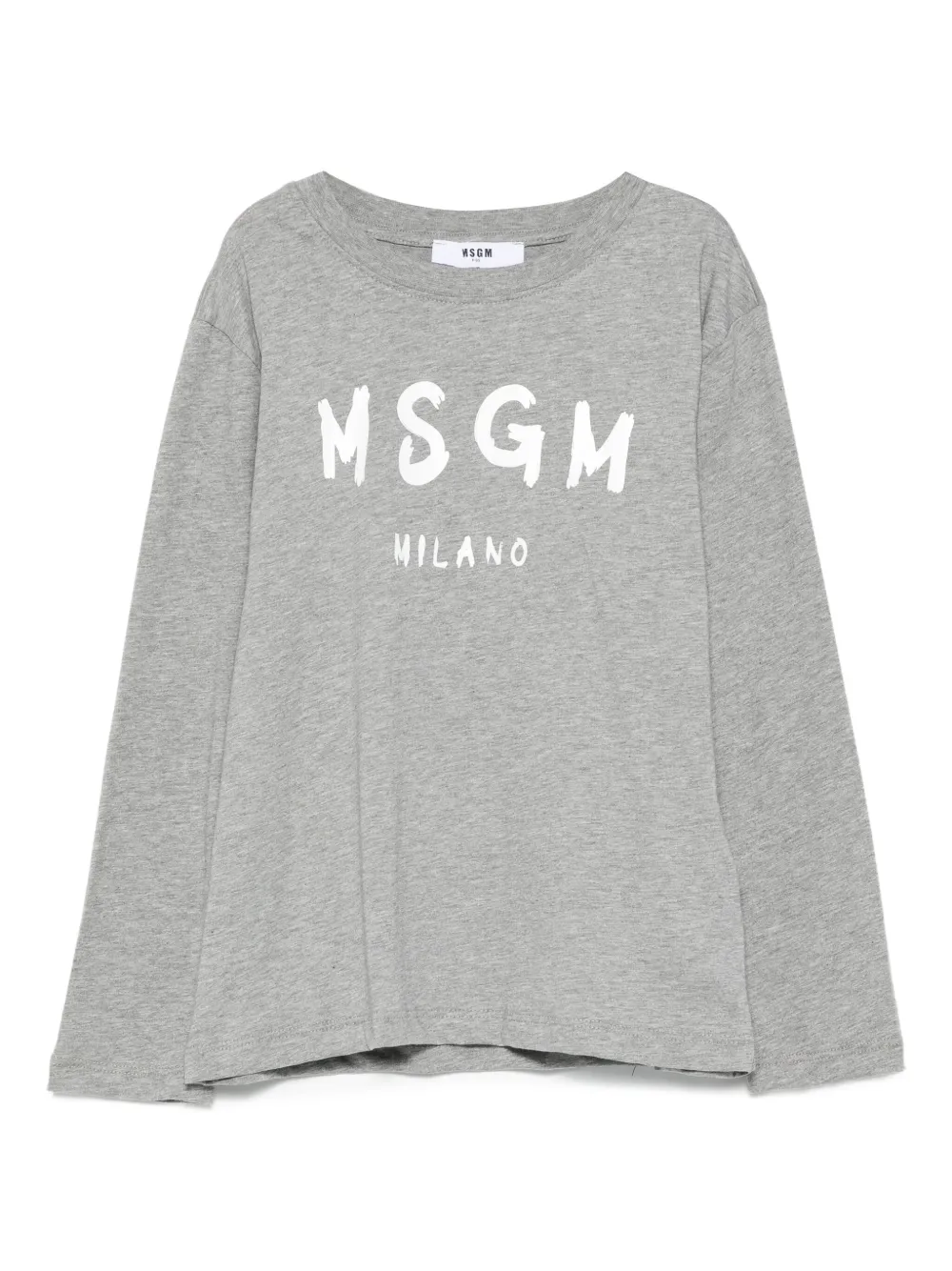 MSGM Kids T-shirt a maniche lunghe con logo - Grigio