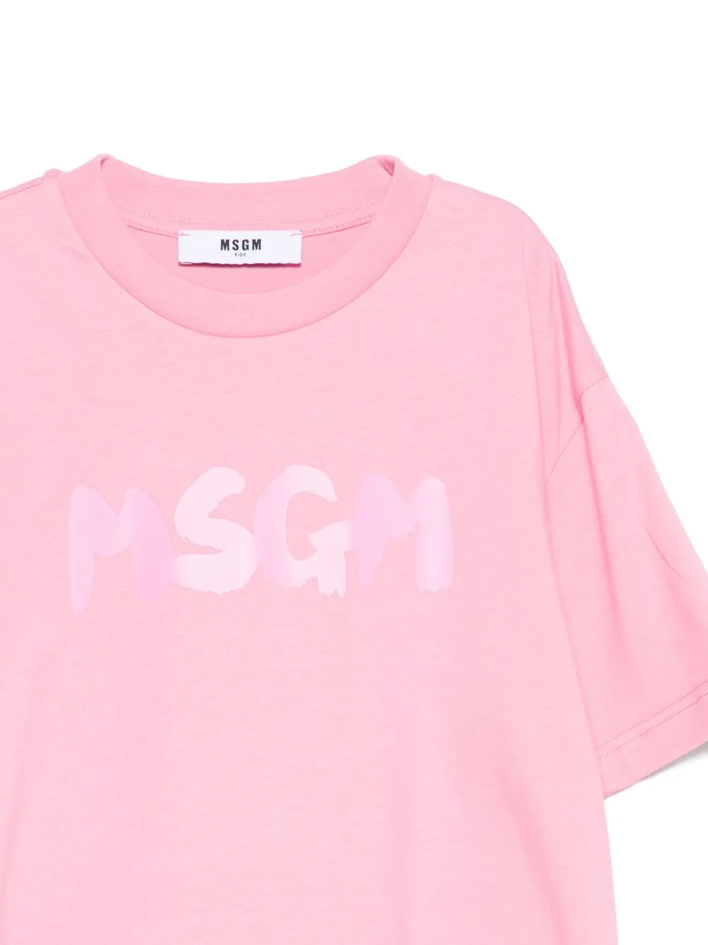 MSGM Kids Katoenen T-shirt met logoprint Roze