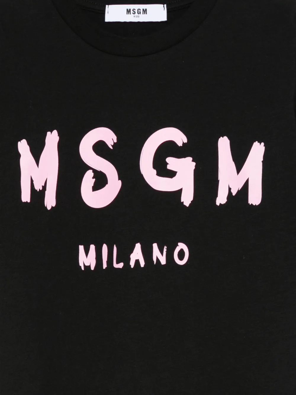 MSGM Kids T-shirt met logoprint en ronde hals Zwart