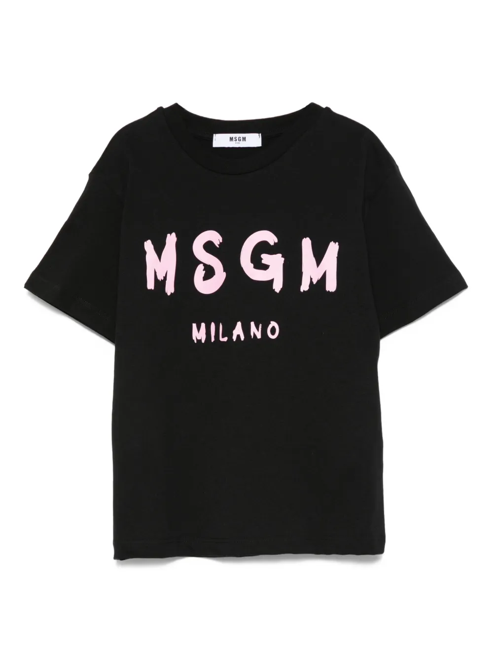 MSGM Kids logo-print crew-neck T-shirt - ブラック MSGM Kids logo-print crew-neck T-shirt - ブラック