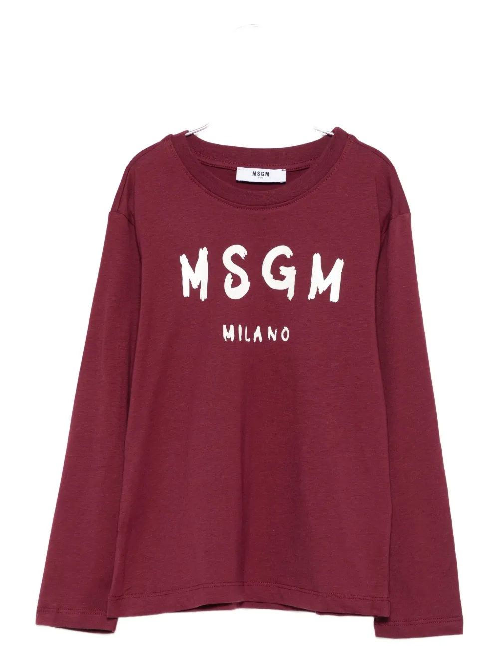 MSGM Kids Top a maniche lunghe con logo - Rosso