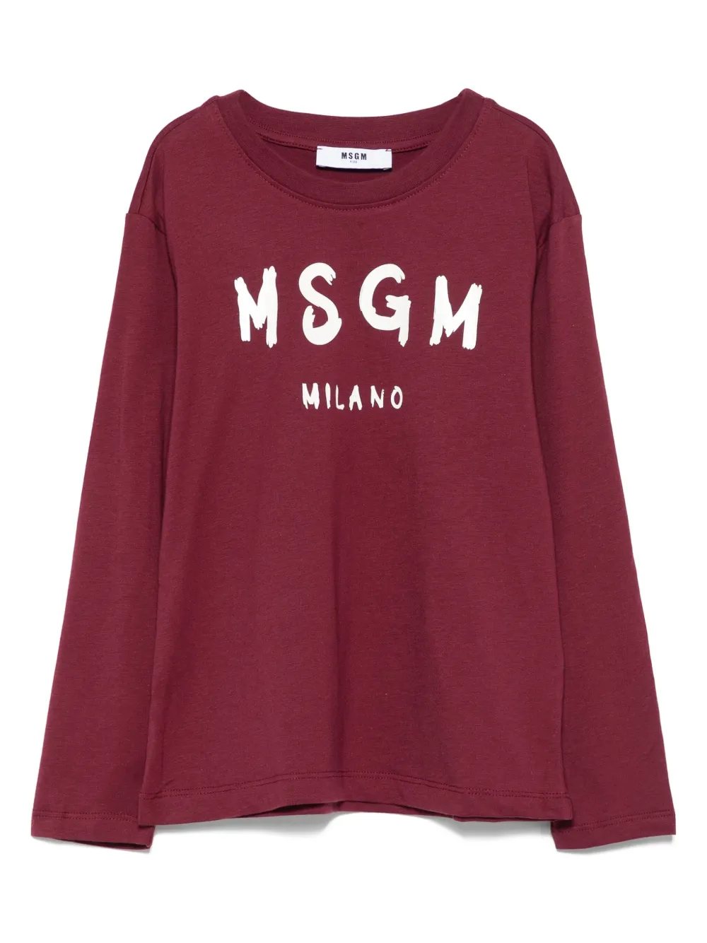 Msgm Logo-print Long-sleeve Top In Red