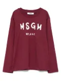 MSGM Kids logo-print long-sleeve top - Red