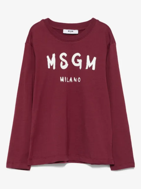 MSGM Kids logo-print long-sleeve top