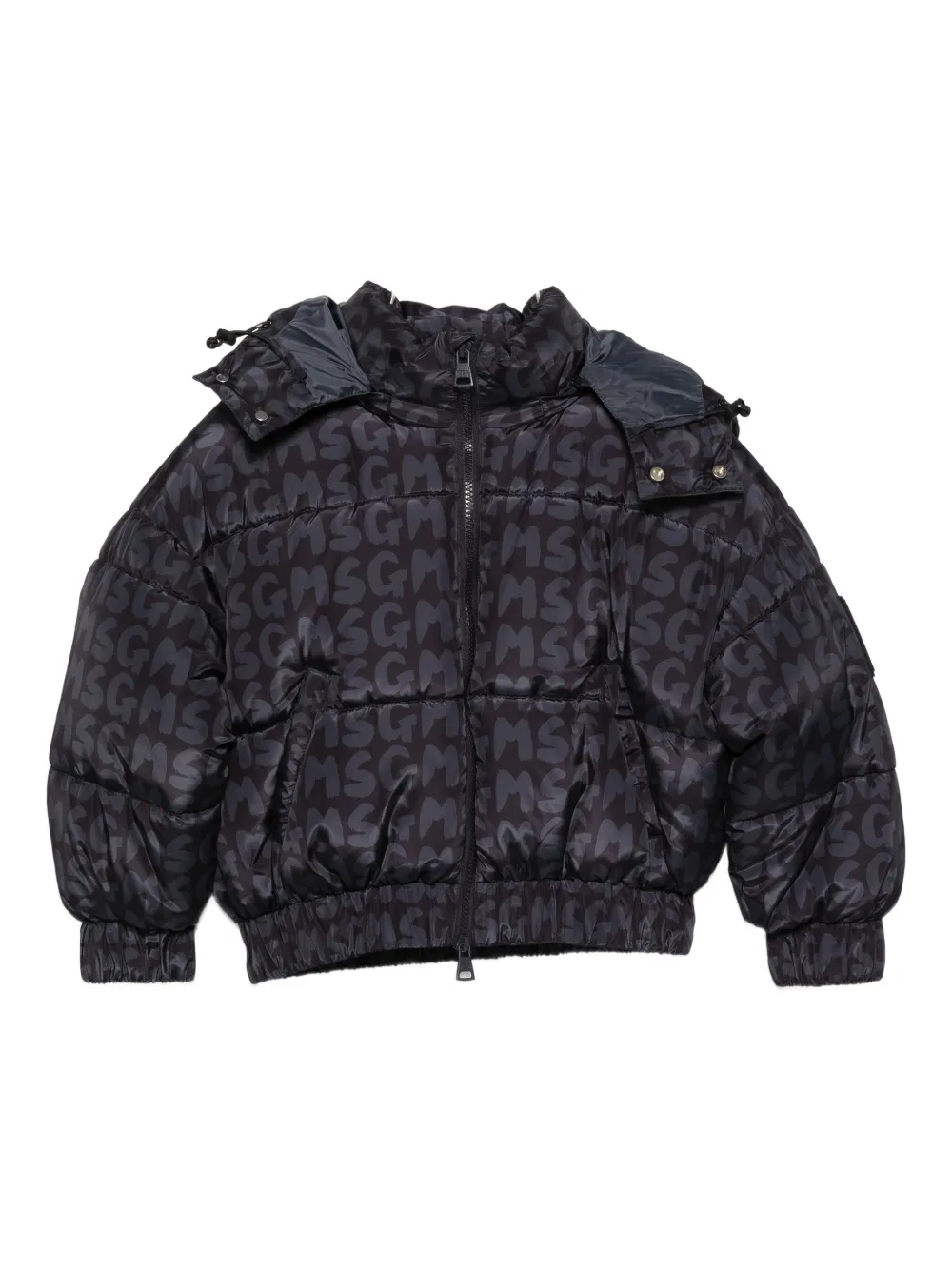 MSGM Kids logo-print puffer jacket | Black | Image 1