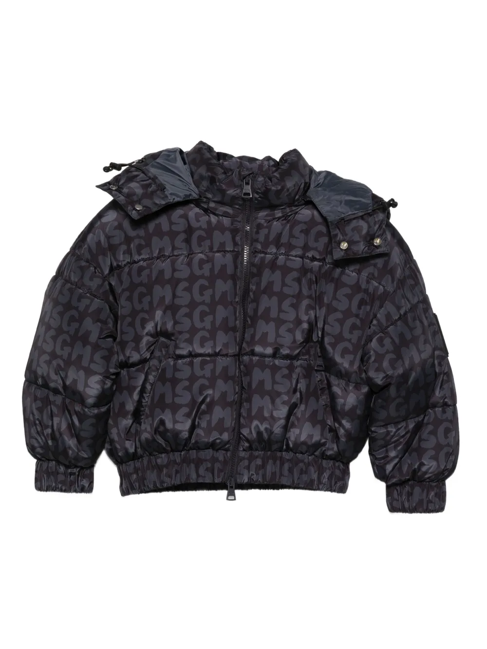 MSGM Kids logo-print puffer jacket | Black | Image 1