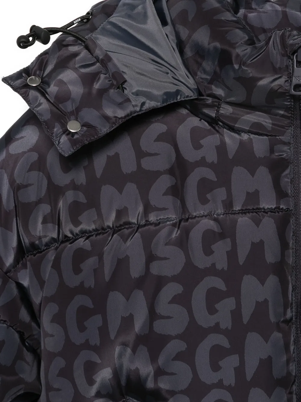 MSGM Kids Donsjack met logoprint Zwart