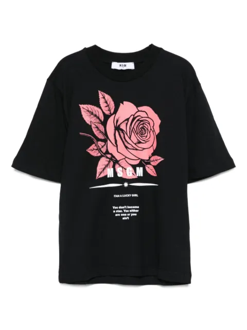 MSGM Kids rose-print T-shirt