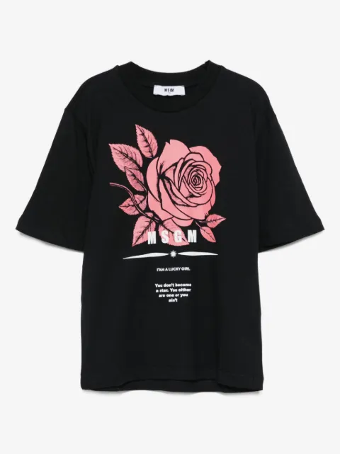MSGM Kids T-Shirt mit Rosen-Print