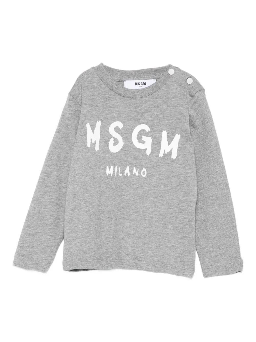 Msgm Langarmshirt Mit Logo-print In Gray
