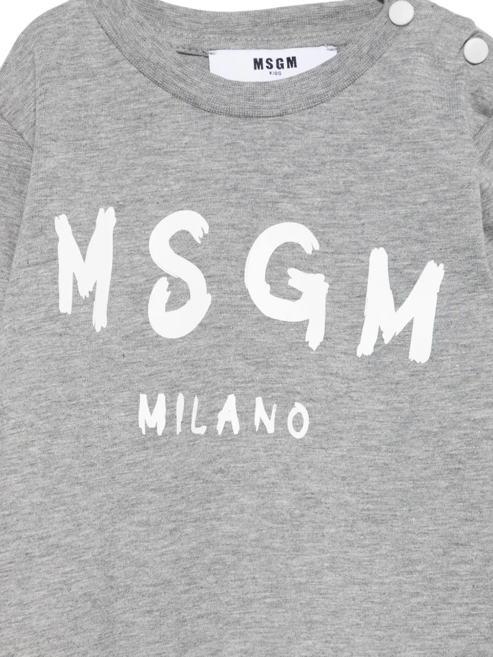 Msgm Langarmshirt Mit Logo-print In Gray