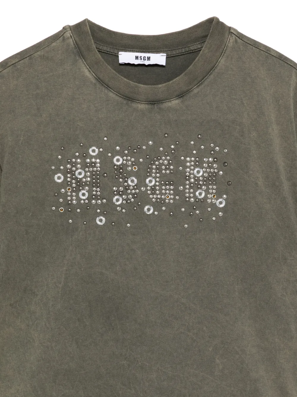 Msgm T-shirt Mit Stone-wash-effekt In Gray