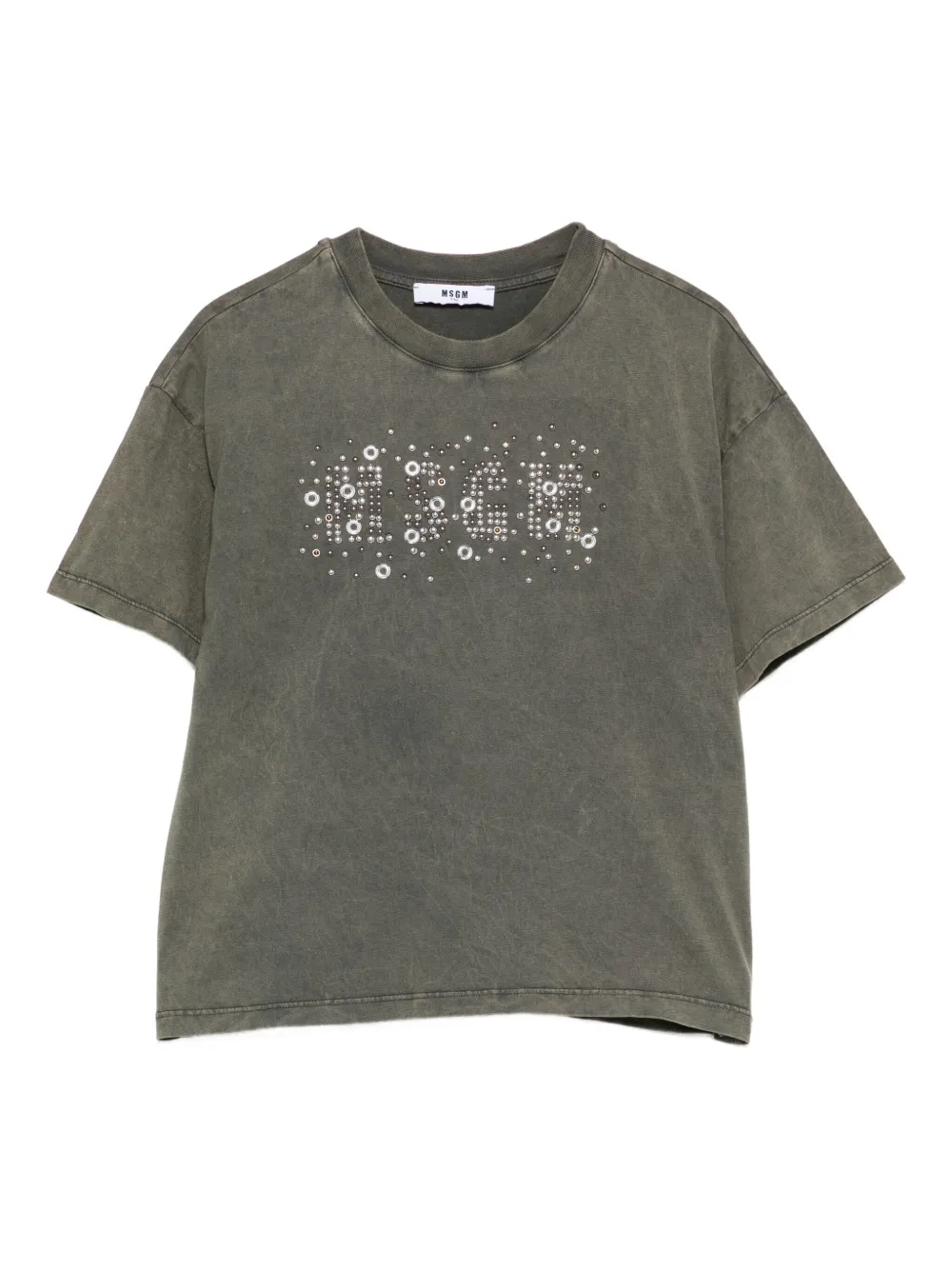 Msgm T-shirt Mit Stone-wash-effekt In Gray