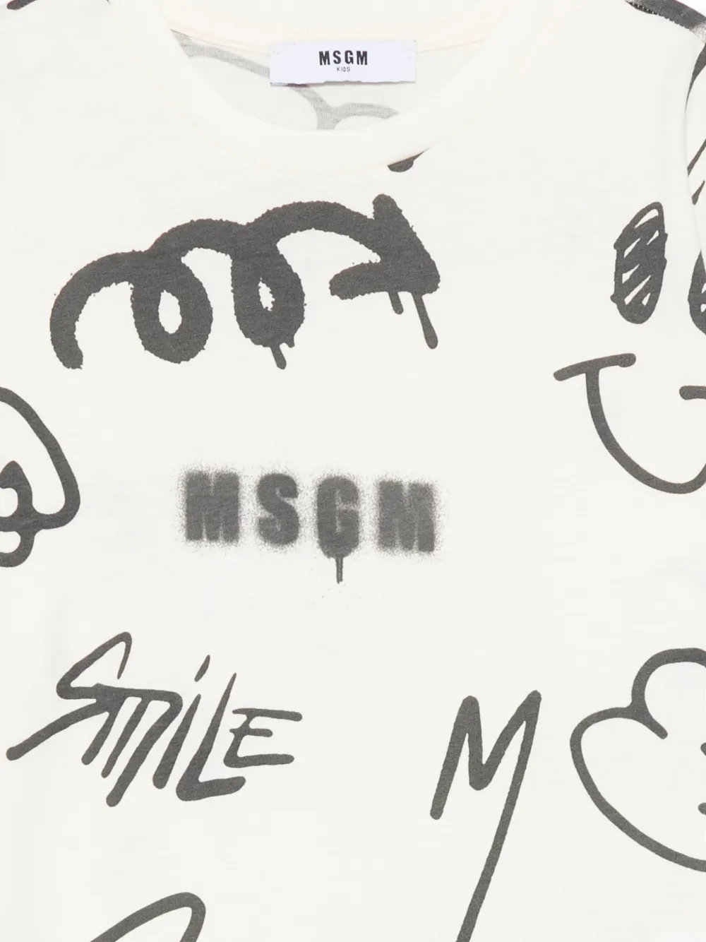 Msgm T-shirt Mit Graffiti-print In White