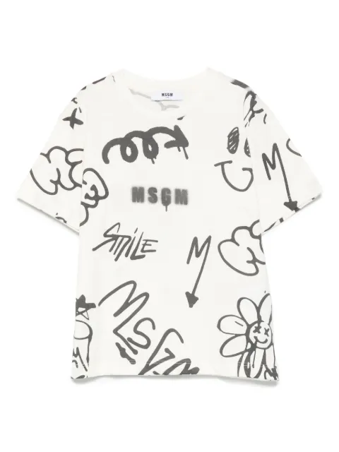 MSGM Kids graffiti-print crew-neck T-shirt