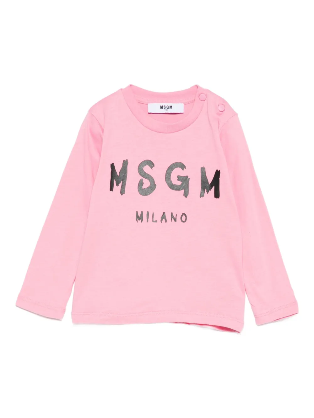 Msgm Logo-print Long-sleeve T-shirt In Pink