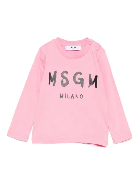 MSGM Kids playera manga larga con logo estampado