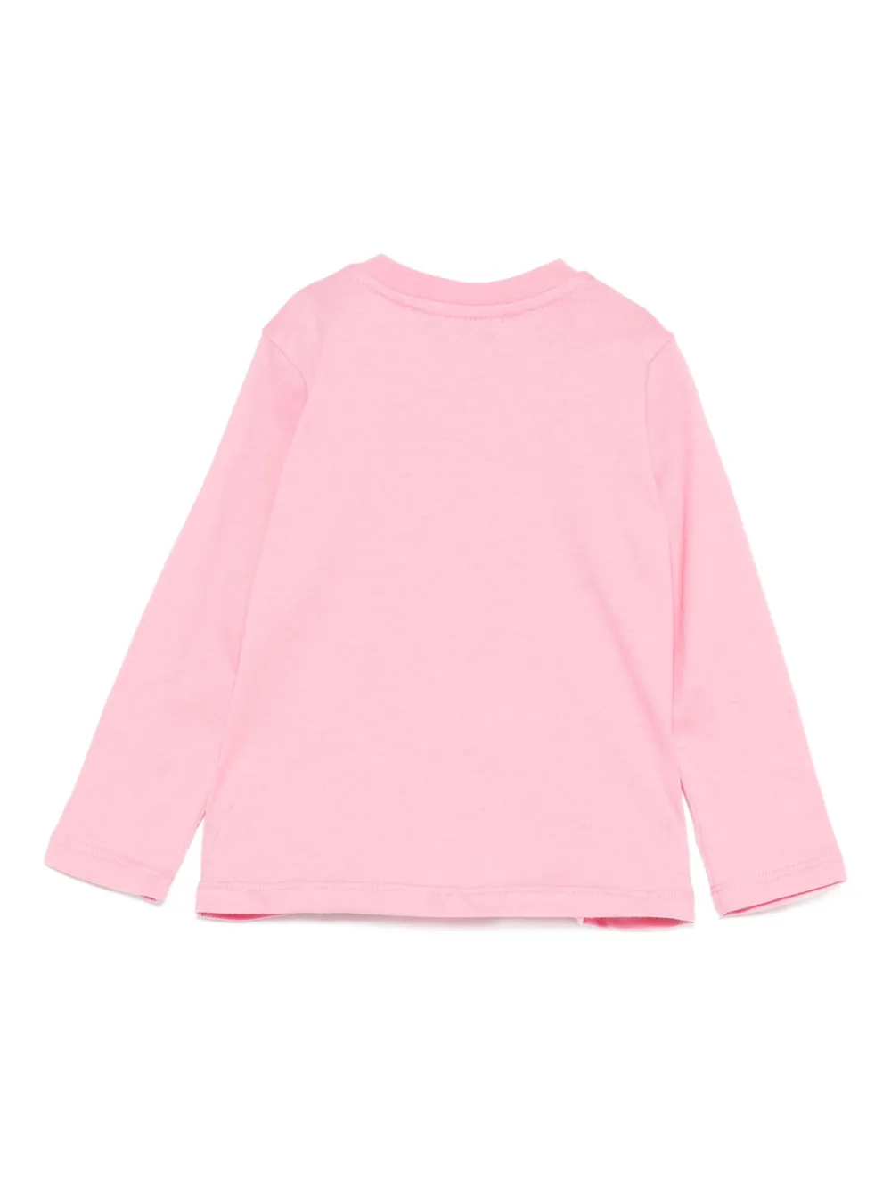 Msgm Logo-print Long-sleeve T-shirt In Pink