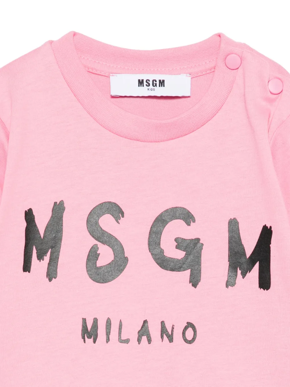 Msgm Logo-print Long-sleeve T-shirt In Pink