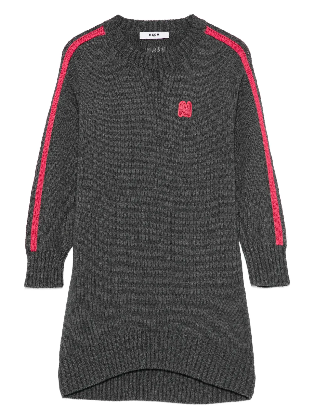 MSGM Kids robe-sweat à logo brodé | gris | Image 1
