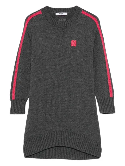 MSGM Kids vestido estilo suéter con logo bordado