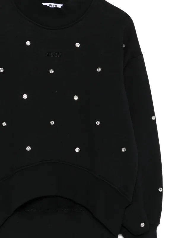 MSGM Kids ビジュー スウェットシャツ | ブラック | FARFETCH JP