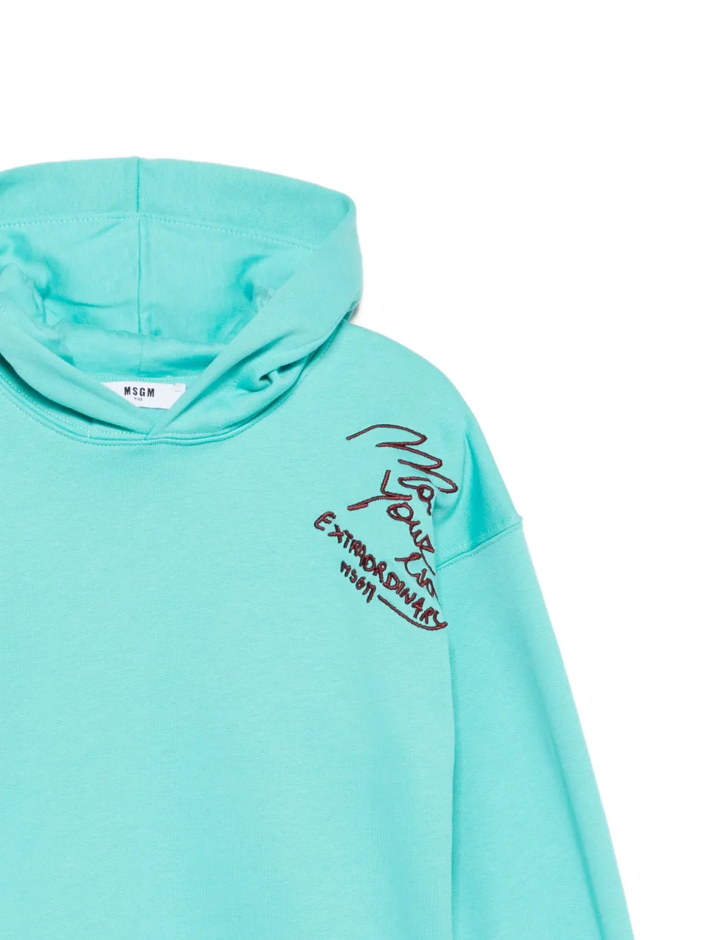 MSGM Kids Hoodie met geborduurd detail Blauw