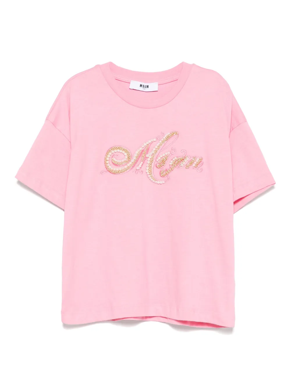 MSGM Kids haut en coton à ornements de perles | rose | Image 1