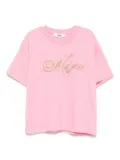 MSGM Kids pearl-embellished cotton top - Pink