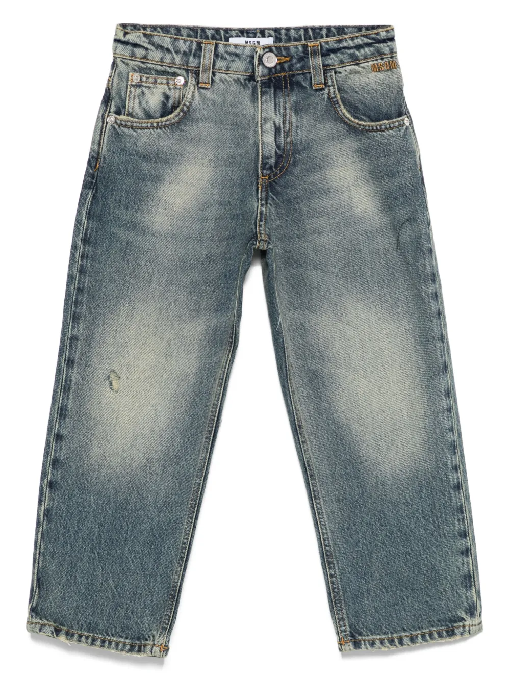 MSGM Kids faded distressed jeans | Blue | Image 1