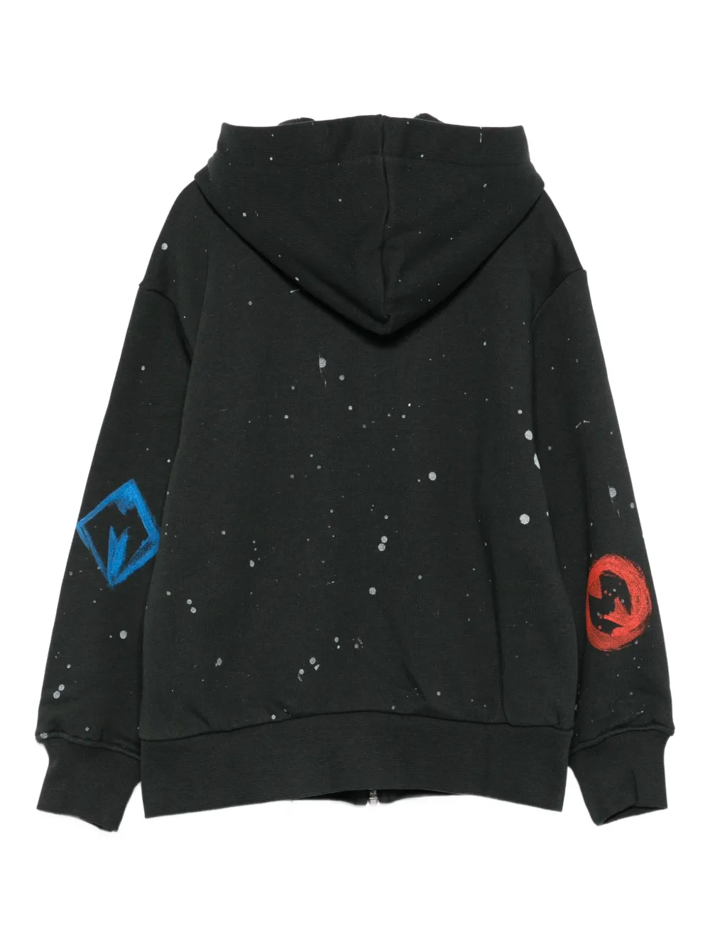 MSGM Kids Hoodie met logoprint en rits Zwart